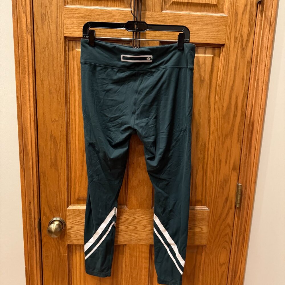 Tory Sport Tonal Seamless Chevron Leggings, Conifer Green, XL - Picture 2 of 6